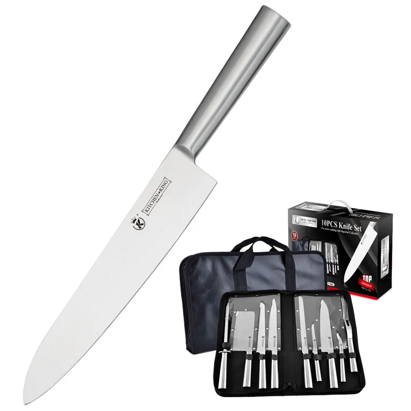 Kitchen King 9 Pieces chef knife set with case professional for chef meat cutting roast duck Ham knife set