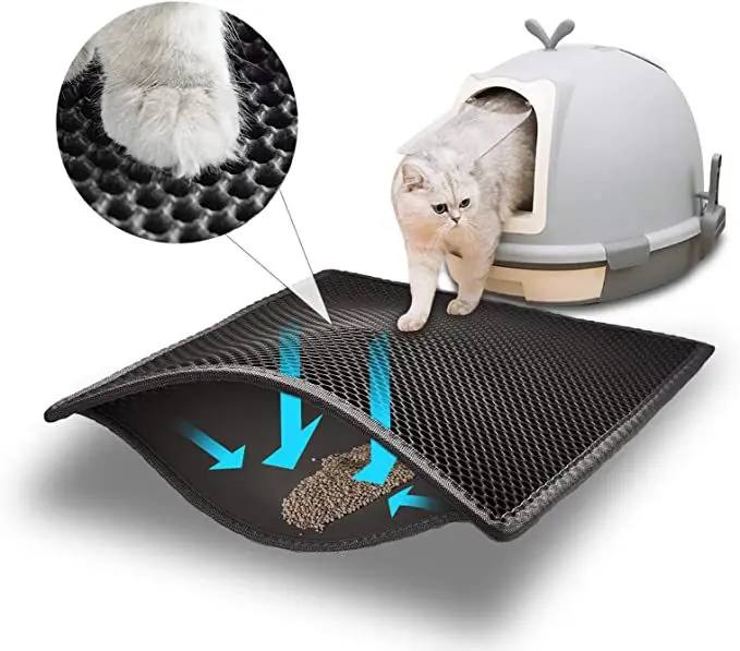Wholesale hot selling Cat Litter Mat Double Layer Waterproof Urine Proof Trapping Mat Cat  Anti-Tracking Litter Mat
