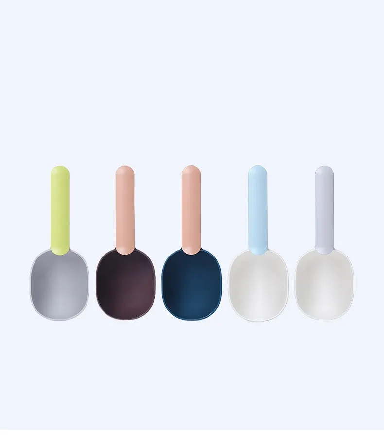 Kingtale New Design Dog Food Scoop Shovel Thickened ABS Cat Food Spoon With Sealing Clip