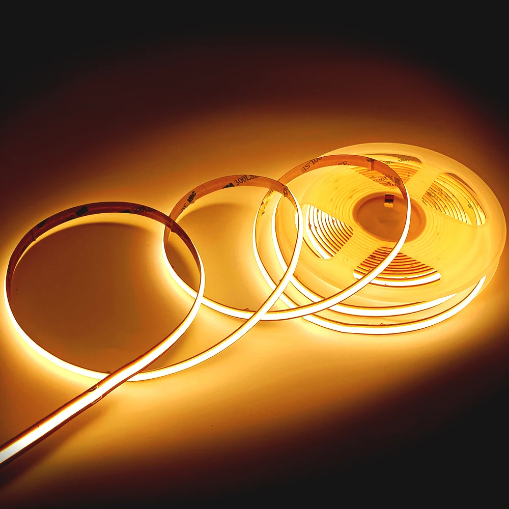 High quality DC12V/24V flip chip high density COB LED strip lights IP20 COB led strip cob light