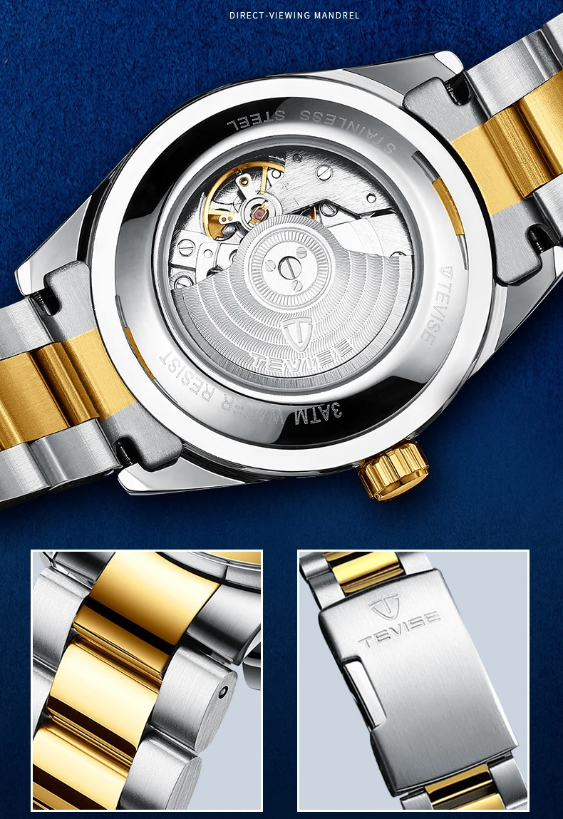 TEVISE Mens Watches Drop Shipping Top Brand Men Mechanical Watch Fashion Luxury Stainless Steel Male Clock Relogio Masculino