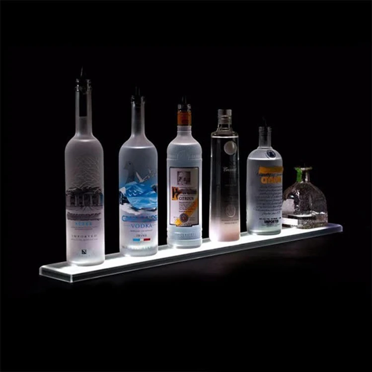 Acrylic LED Lighted Liquor Bottle Display Illuminated Stand Perfume Bottle Display Stand Shelf with Remote Control