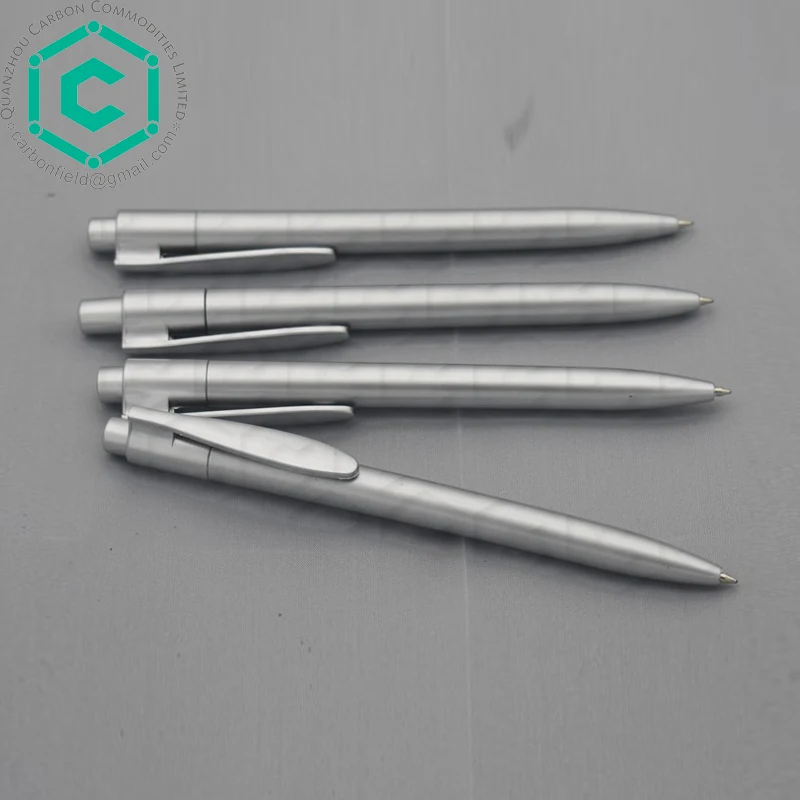 Can print logo grey silver color ballpoint pen for hotel