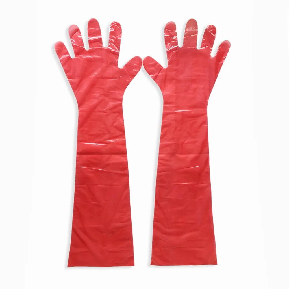 PE disposable VET Glove with shoulder length veterinary disposable gloves Long Size Household Plastic gloves
