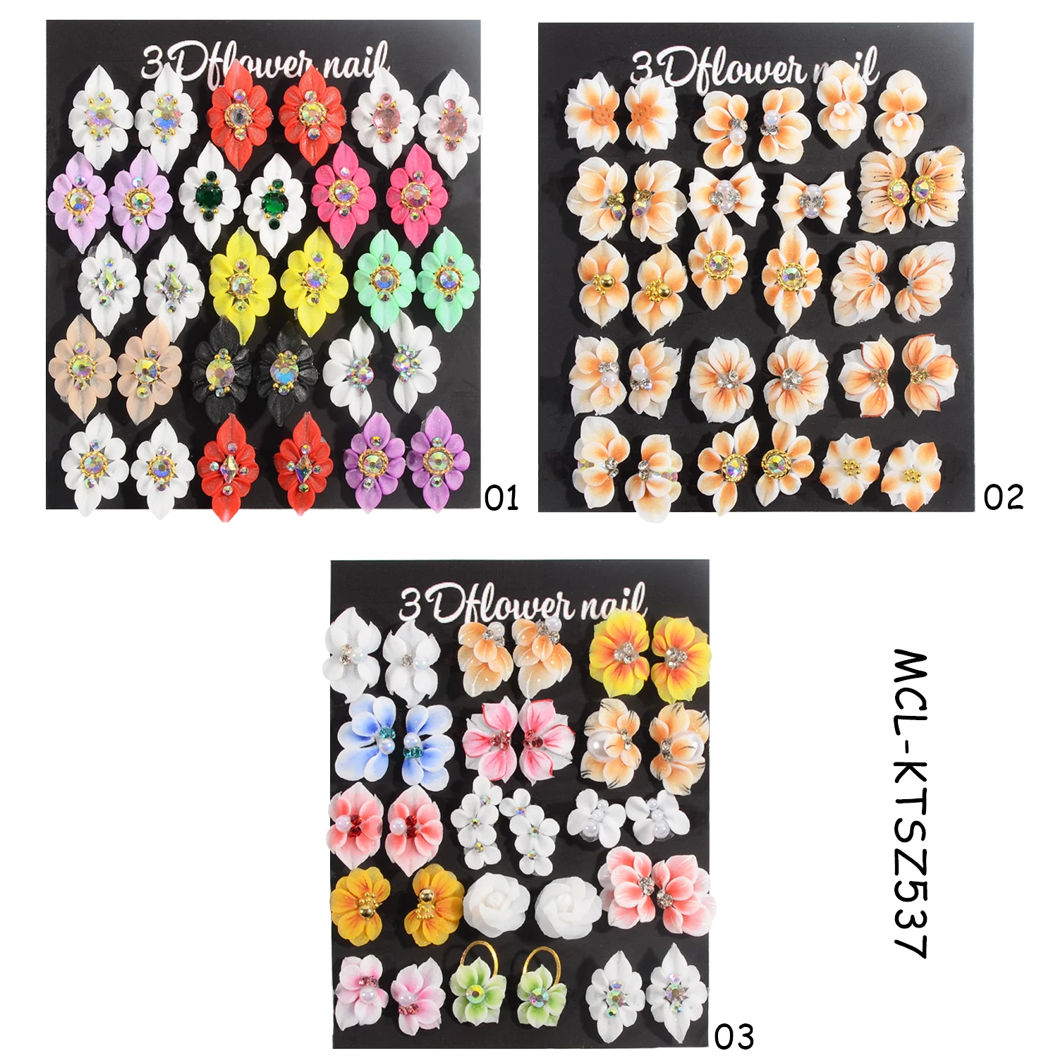 30PCS/kit Kawaii Handmade Nail Art Resin Charms 3D Design Nail Acrylic Flowers