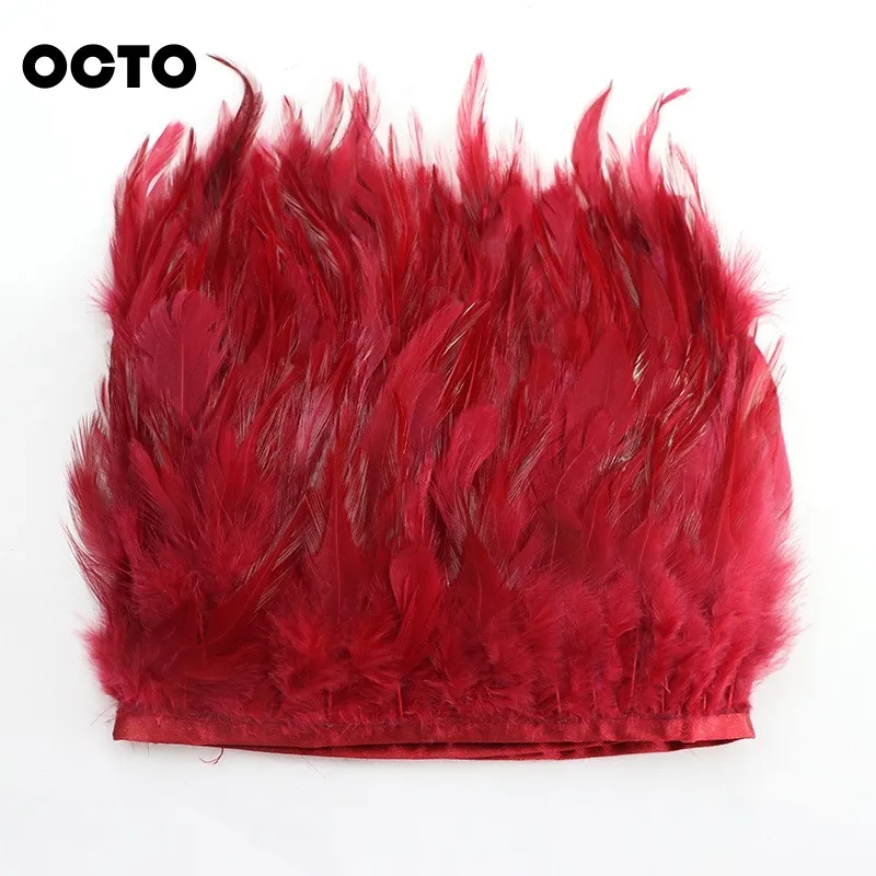 DIY Sewing Carnival 4-6in Natural Coque Chicken Feathers Rooster Feather Fringe Satin Ribbon Trim