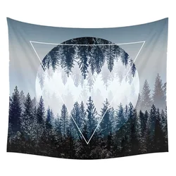 Настенное одеяло с 3D рисунком звездного леса, настенный гобелен с изображением ночного неба для спальни, спальни