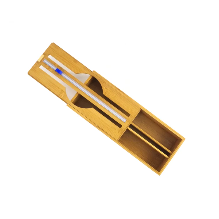 Wholesale Kitchen Cutting Tool Vegetable Fruit Plastic Cling Film Shrink Bubble Wrap Dispenser Cutter Storage Box For Dispense