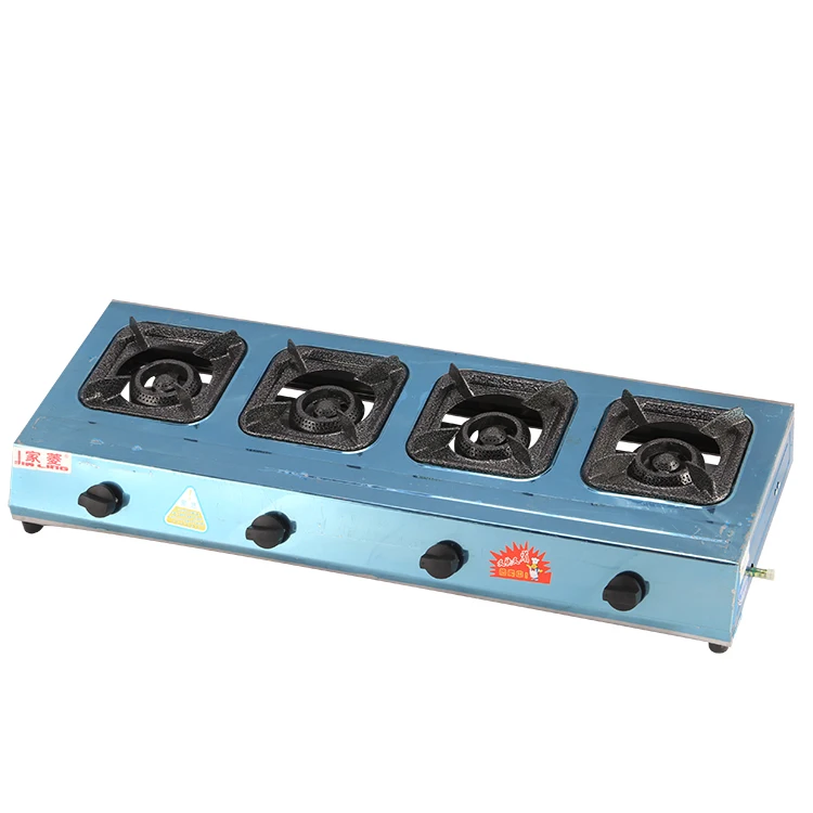 Лидер продаж длинная четырехконцевая кастрюля из нержавеющей стали низкого давления с сотовой поверхностью настольная газовая плита 4 горелками