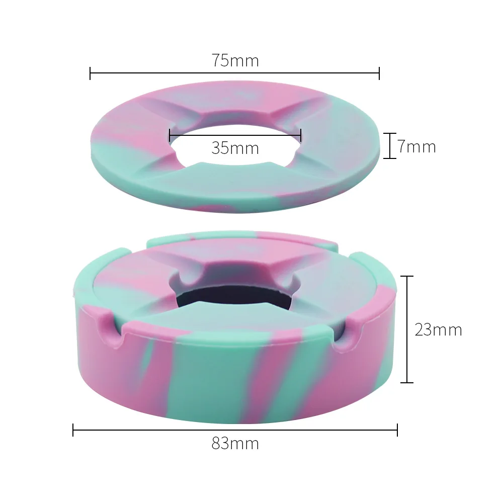 Custom Shaped Portable Silicone Ashtray with Lid Creative Home Living Room Office Fly-Proof Tray High Appearance Level