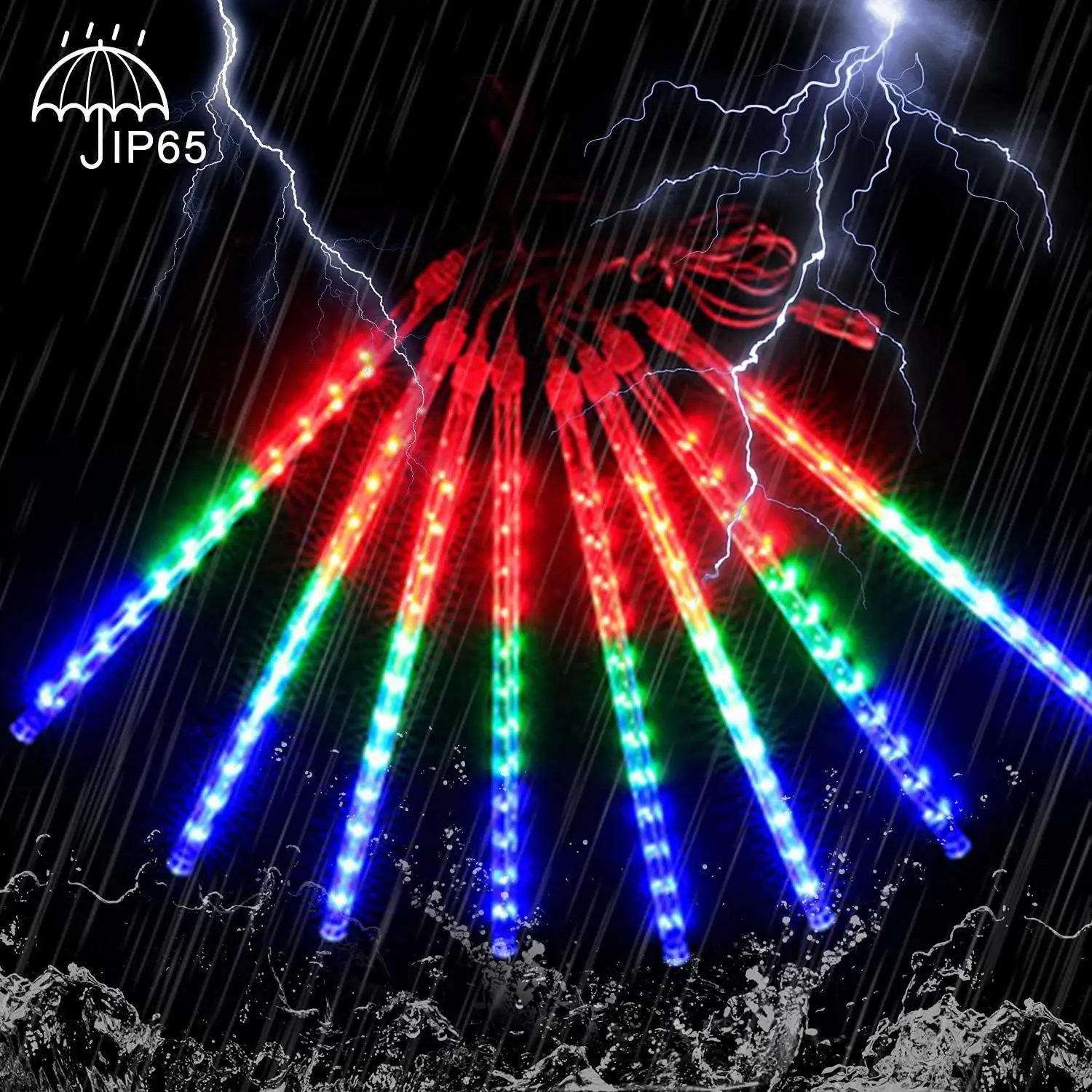 NEW Waterproof Meteor Shower Bulb Pendant Lamp Colorful Meteor Shower Led Lights Tree Hanging Snowfall Lights