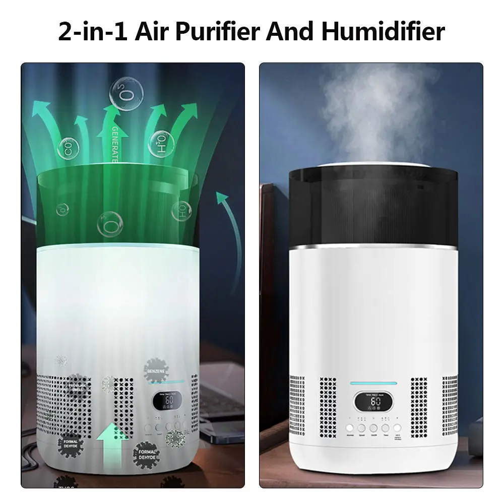 OEM Smart Portable Household Room Desktop Air Purifier HEPA Filter 2 In 1 Humidifier Air Purifier for Home Office