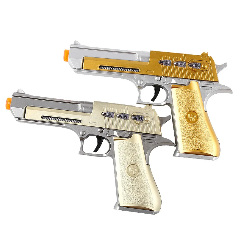 Z271 Latest Design Sand Eagle Flash Vibration Pistol Simulation Music Lights Super Cool Children Toy Electric Gun Small Gift