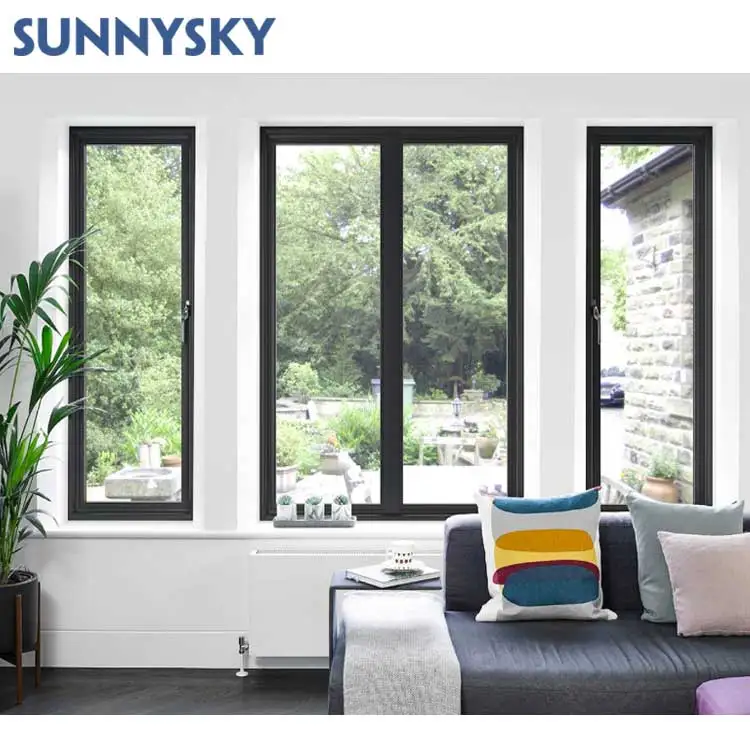 Sunnysky умный дом дизайн электрическое алюминиевое окно ураганное ударное водонепроницаемое стеклянное створчатое