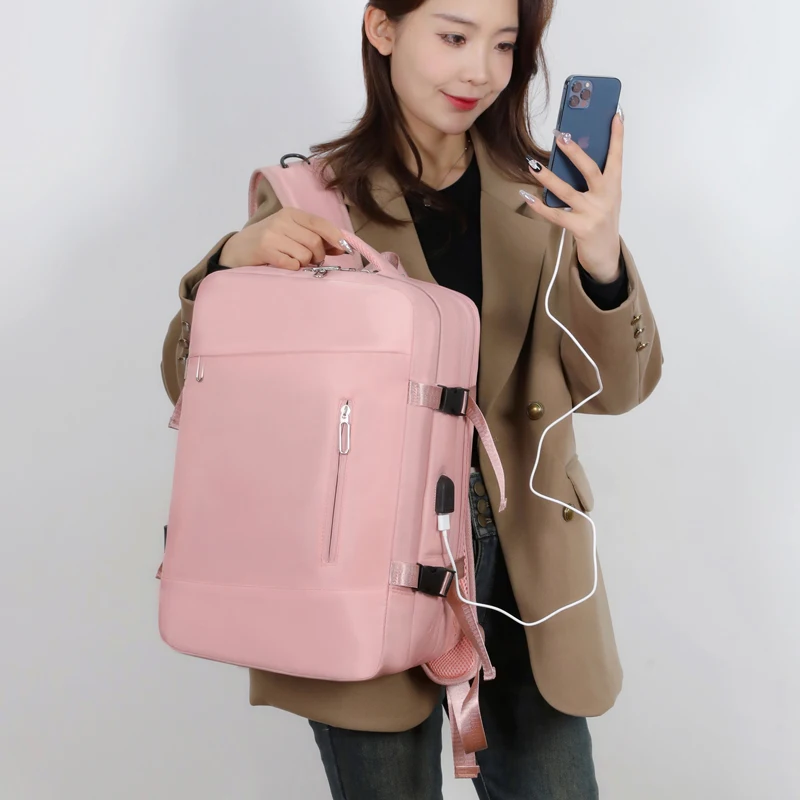 15.6 Inch Multi-function Laptop Backpack with USB Charging Port Carry on Luggage Expandable Large Capacity Travel Backpack