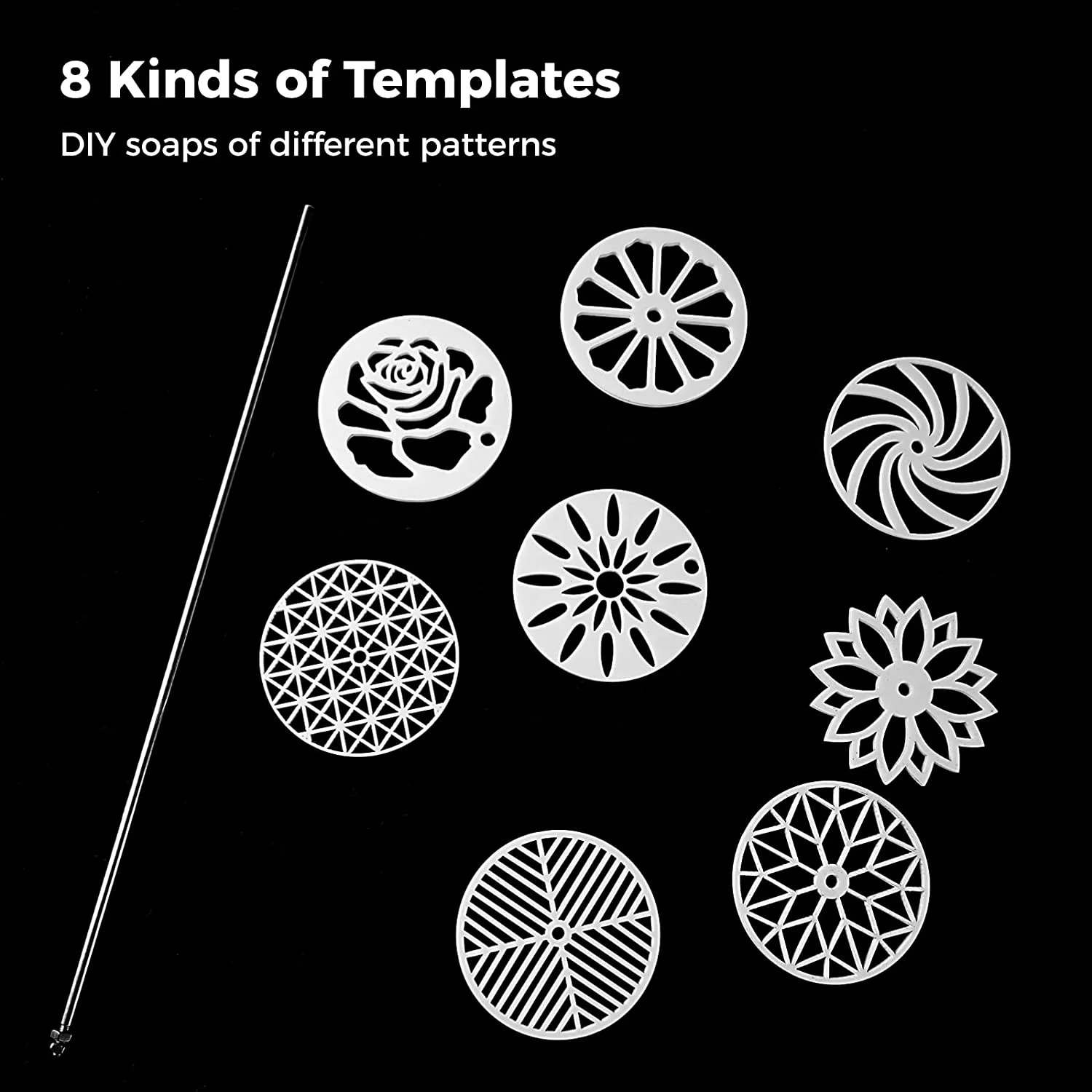 Cylinder Soap Mold Set 10 Pcs Kaleidoscope Pull Through Soap Mold Set 1000ml/35oz Silicone Column Mold for DIY Soaps Candles