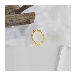 S925 sterling silver ring ins simple wild chain smooth opening female ring personality ring silver