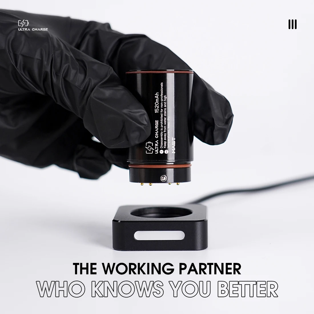 Dragonhawk Mast Fast Charge 1520mAh Tattoo Battery with Charging Base for Mast Archer S Tattoo Pen Machine