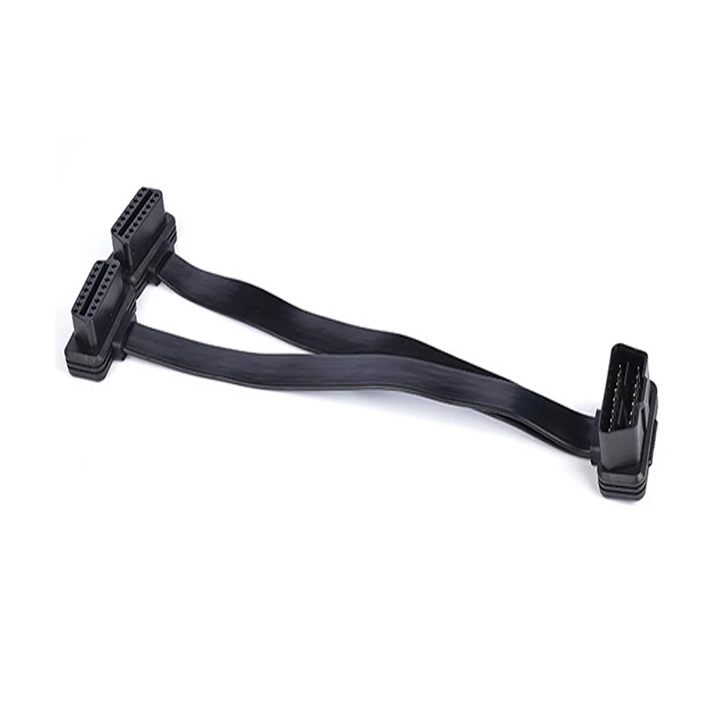 30CM OBDII Extension Dual Connector Y Splitter OBD2 16PIN J1926 Male to Female Connection ELM327 for Car Diagnosis GPS Trackers