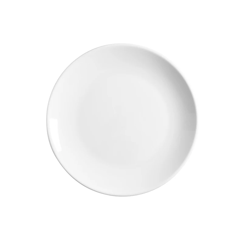 11-Inch White Commercial Hotel Buffet Dish Plate Porcelain-Like Tableware Sustainable Melamine Flat Plate for Food Serving