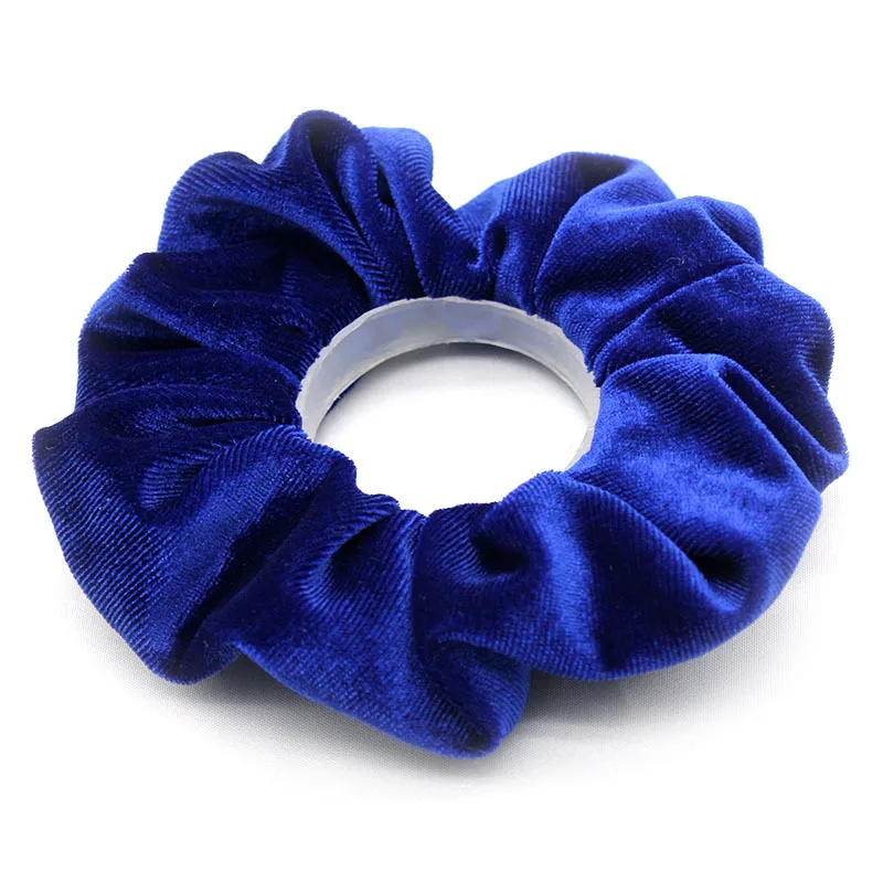 Colors Wholesale Fashion Women Hair Accessories Fabric Solid Colors Elastic Hair Ties Velvet Scrunchies