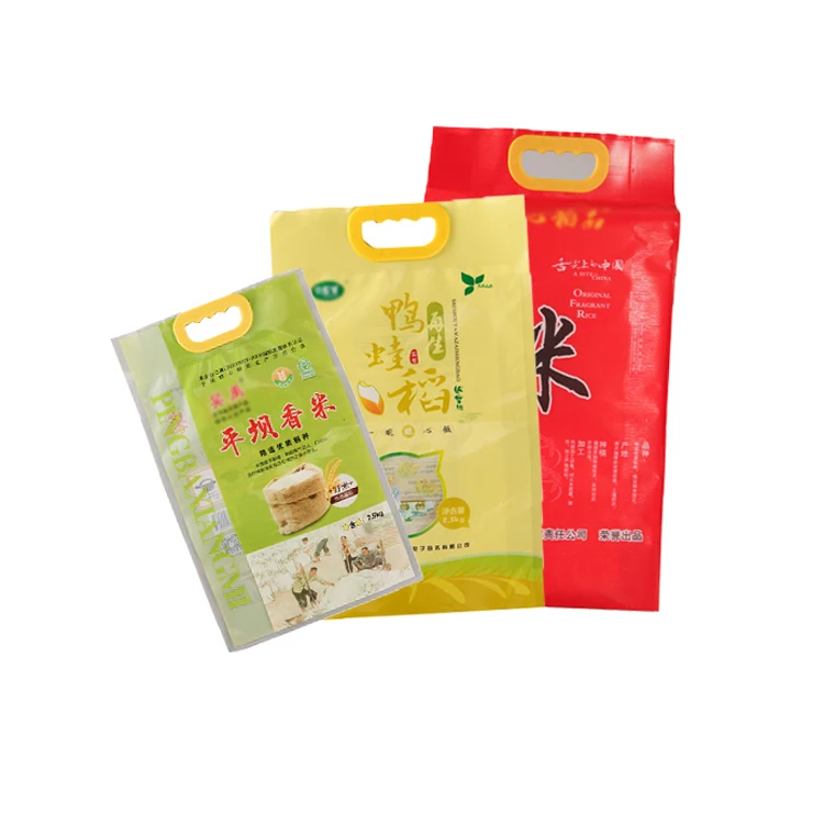 Polypropylene rice bag laminated PP woven bag size 25kg 50kg pp custom food rice bag