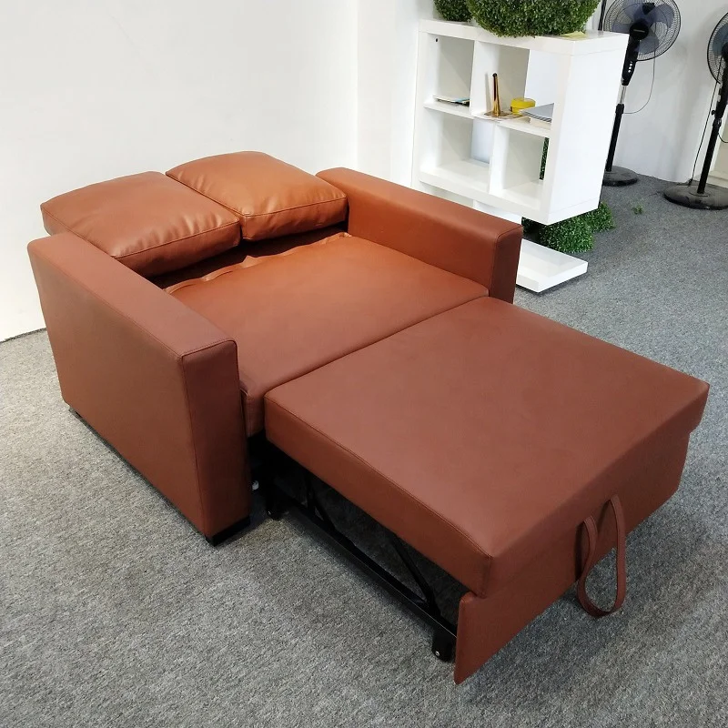 NOVA Free Size Modern Sofa Bed Leather Sleeper Sofa Bed Wooden Frame Functional Sofa Bed