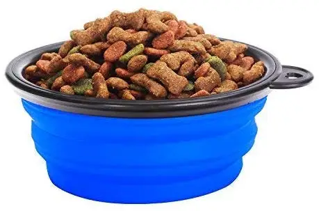 Colorful bowl collapsible dog cat bowl Camping/Hiking/Walking Bowl with Carabiner Clip