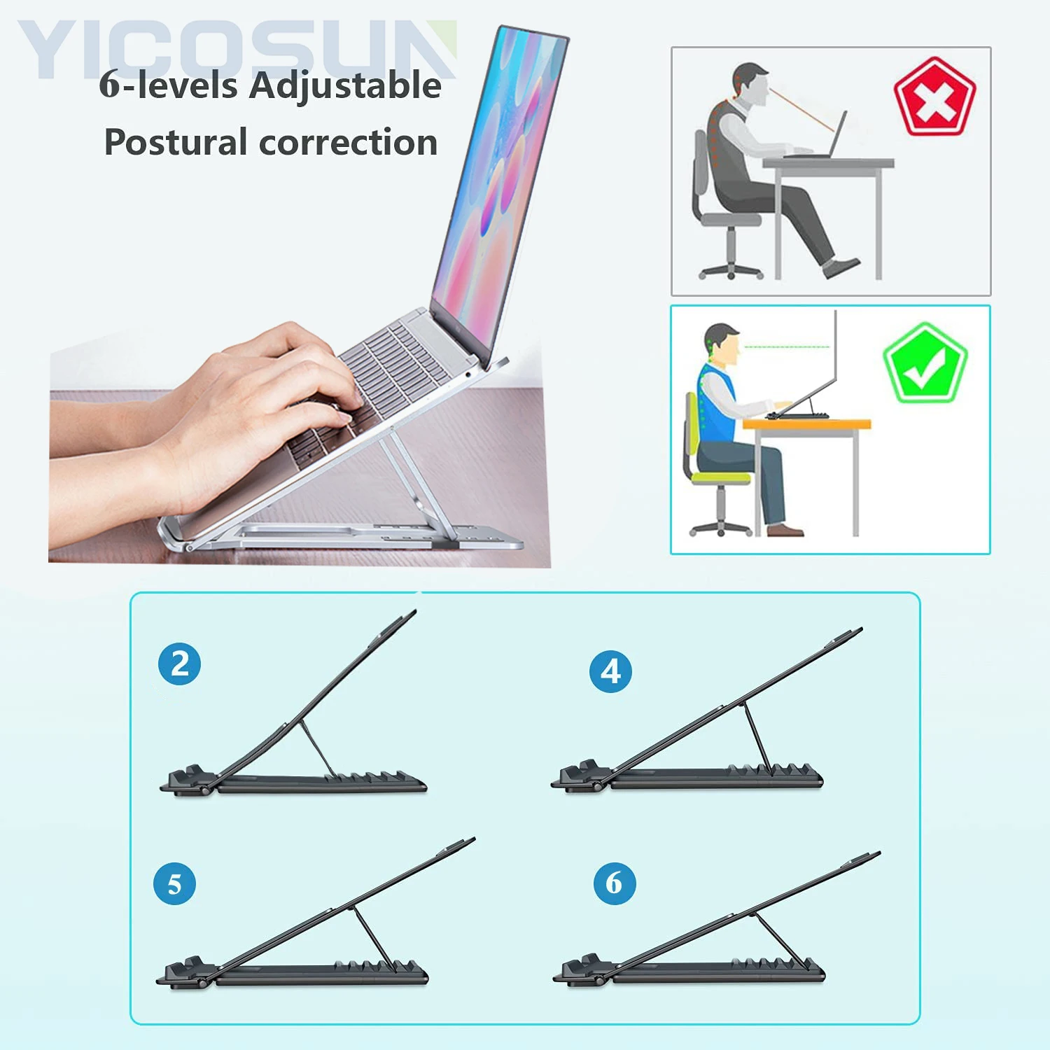 New Foldable Portable Laptop Stand 360 Rotatable monitor notebook base holder mount Office school home laptop Stand