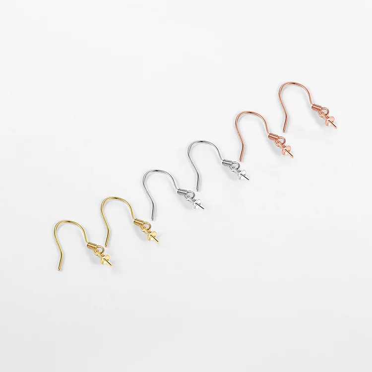 925 Silver Earring Wires GOLD Fish Hook Earrings Finding French Ear wire Clasp Ear Hoops Parts Jewelry components