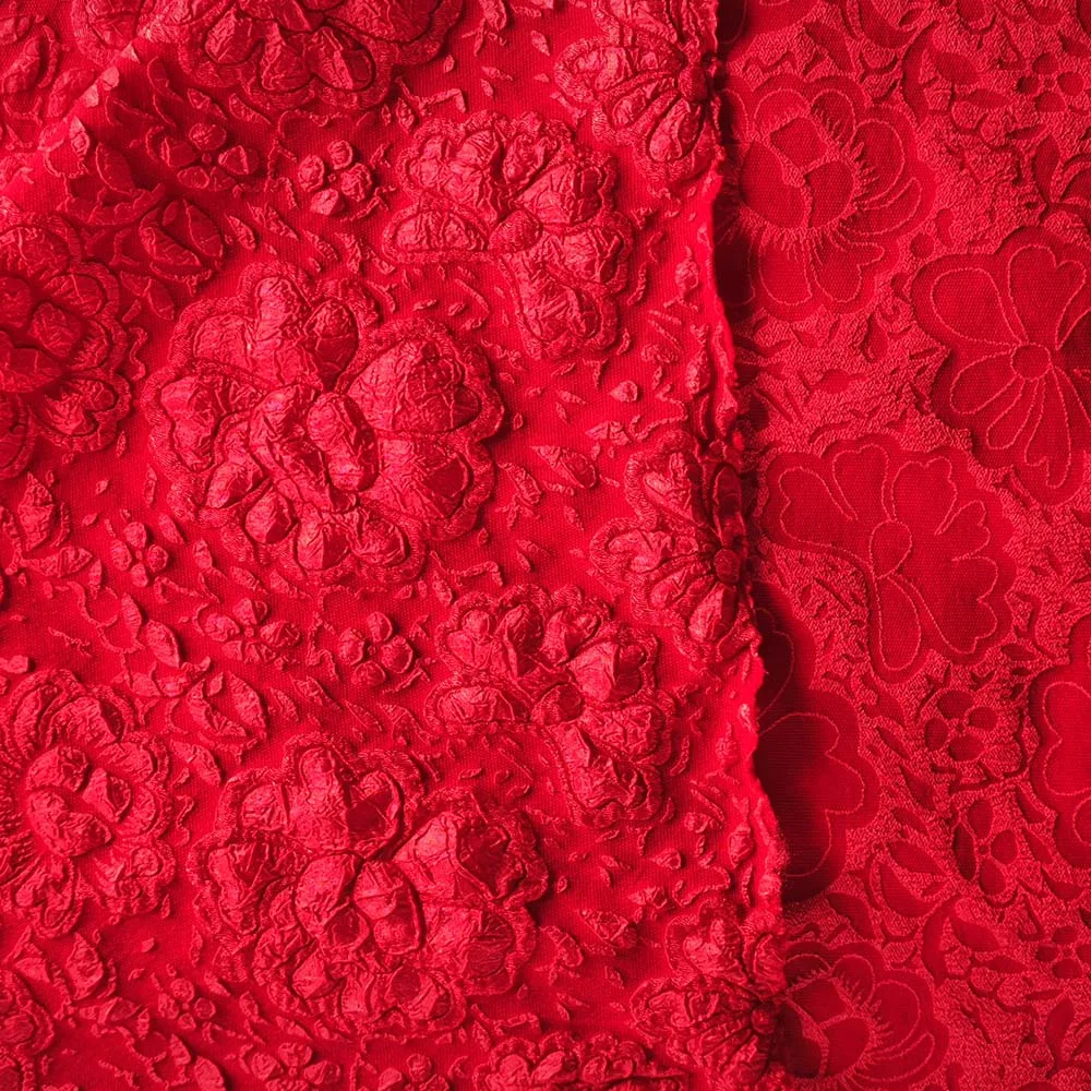 Top Quality Material And Embroidered Pattern Jacquard Brocade Design Wedding Dresses Fabric
