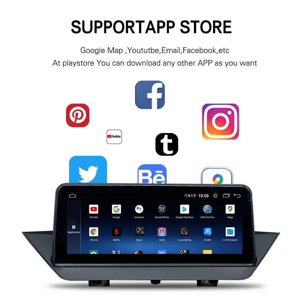 10.25 Inch Lelv 1920*720 Blue Ray Screen Car Auto Radio Multimedia For Bmw X1 E84 Android 10 Navigation With Z-link 4g Lte
