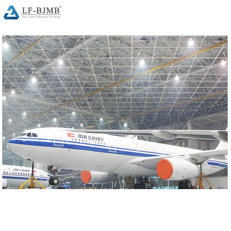 Недорогой длинный пролетный стальной самолет-ангар с фермой свода