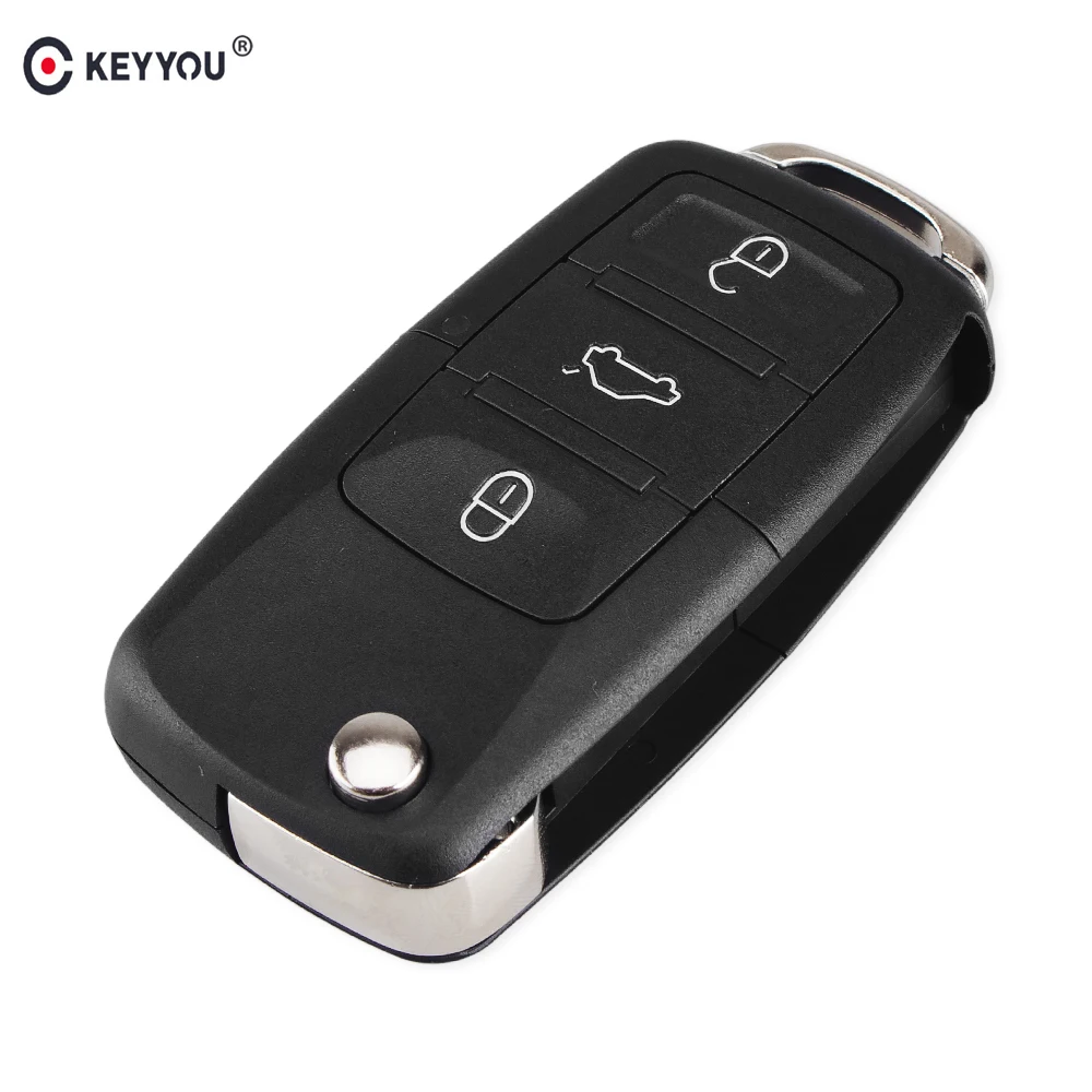 Складной автомобильный ключ KEYYOU 3 кнопки сменный Корпус для Volkswagen MK4 Bora Golf 4 5 6 Passat Polo Touran без