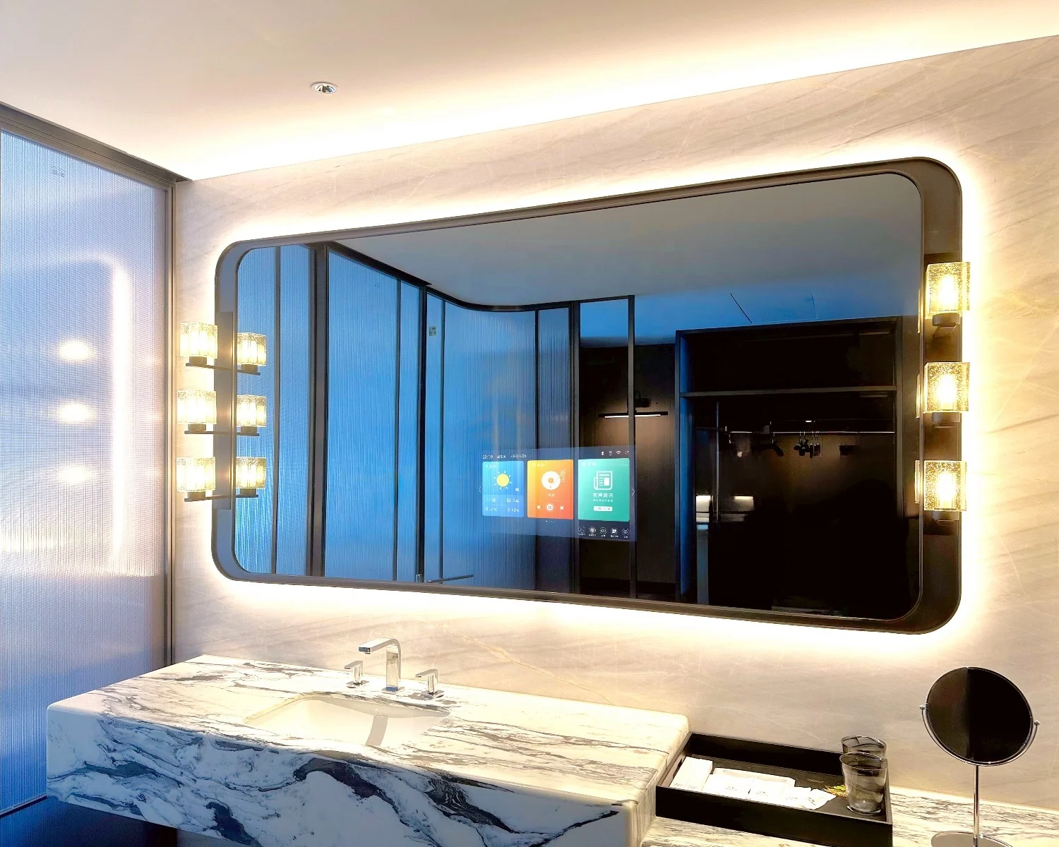 21.5 inch Bathroom Vanity Mirror with Full Touch Screen Smart Android 11 TV LED Smart Mirror
