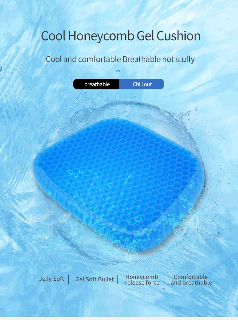 Breathable And Durable Soft Double-Layer Egg Gel Cushion Pressure Pain Relief Cooling Car Seat Cushion