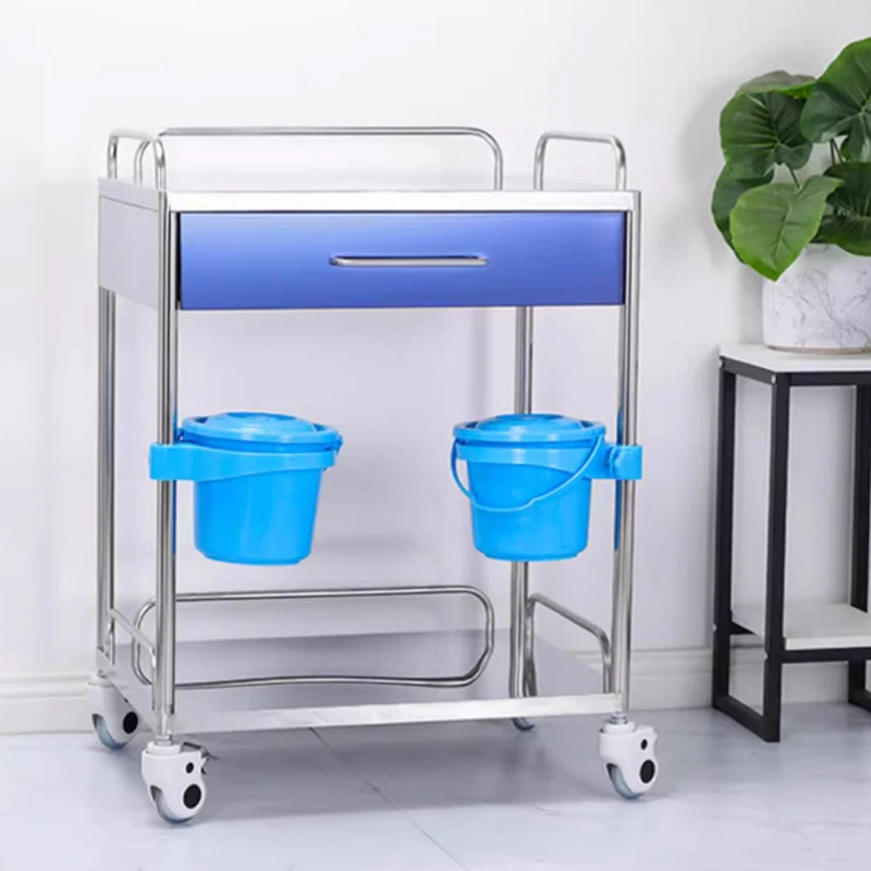 Cheap Hospital ABS Clinic Infusion Treatment Cart Trolley Crash Cart Medical trolley with 1 drawer and infusion shelf
