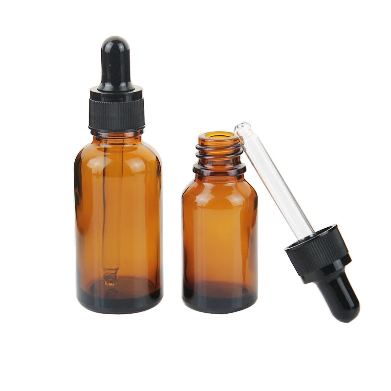 10ml 15ml 30ml  50ml 100ml frosted  Amber  glass dropper bottle Hair Oil  cosmetic bottles essential oil dropper bottles