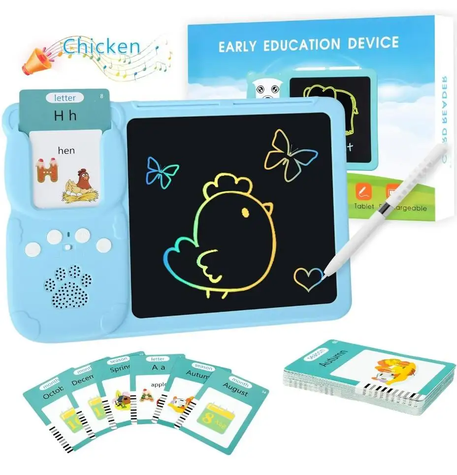 Kids Development Gifts 2 in 1 Drawing Toys Early Educational Learning Toys Talking  Flash Cards Cognitive Cards