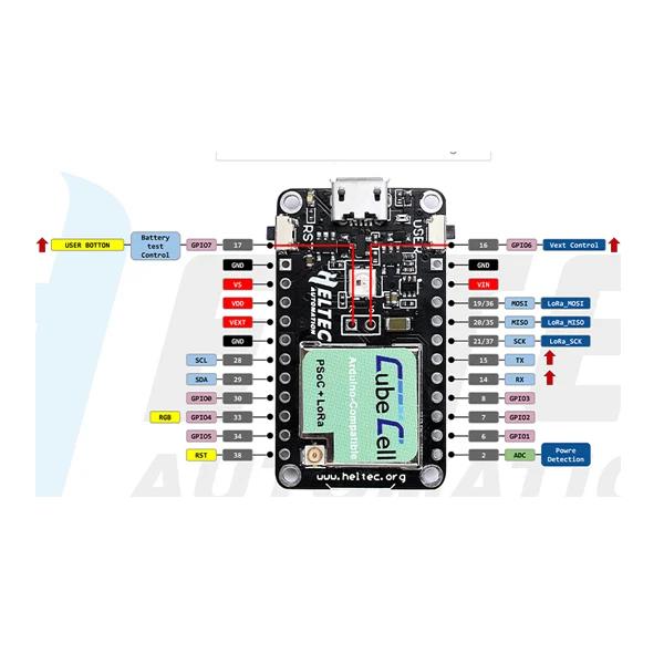  Heltec 433 868 915 МГц CP2102 ASR6501 LoRa SX1262 LoRaWAN Protocol Tx Rx