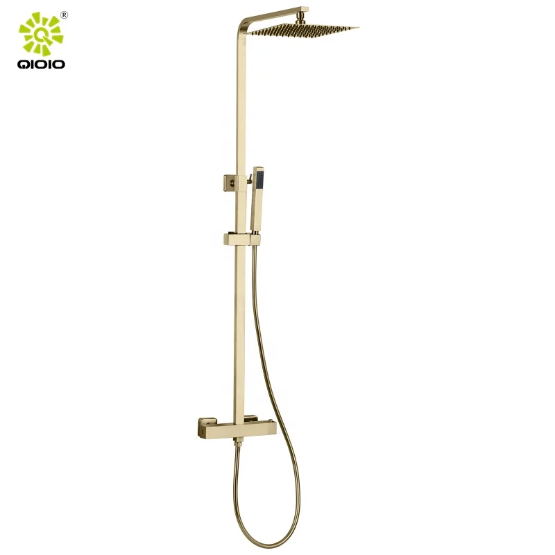 Kaiping NSF cUPC stainless steel 304 316 thermostatic shower mixer valve supply wall mounted square bathroom shower faucet