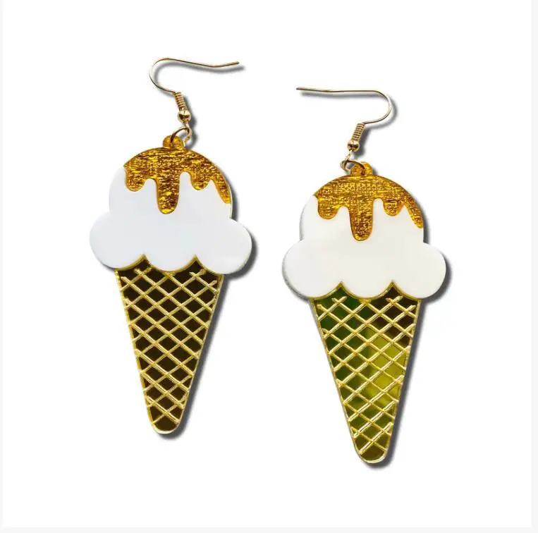 Acrylic pizza Ice cream cake milk tea omelette donut peanut butter sushi cookie food earrings