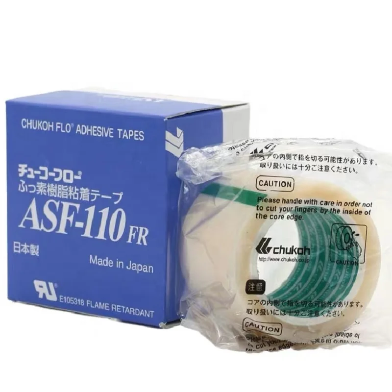 T0.08*W38/50mm*10m Japan CHUKOH Adhesive tapes ASF-110FR PTFE Silicone Adhesive tapes