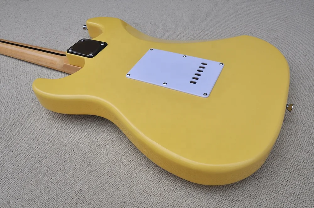 Flyoung Hot Selling Stringed Instruments Cheap Chinese Guitar Yellow Electric Guitar