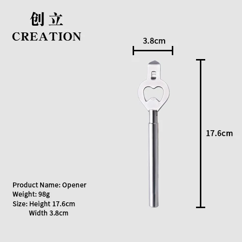 Factory Direct Vintage Metal Handle Automatic Bulk Promotional Items Silver Plated Stainless Steel Beer Can Bottle Wall Opener