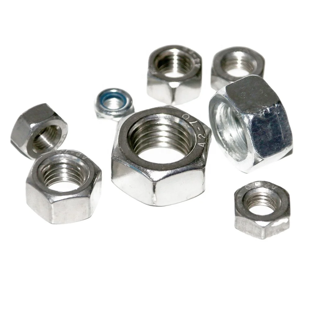 A2-70 SS304 Metric Threads M16, M20,M22, M24  DIN 934  Stainless Steel Hexagon Nuts