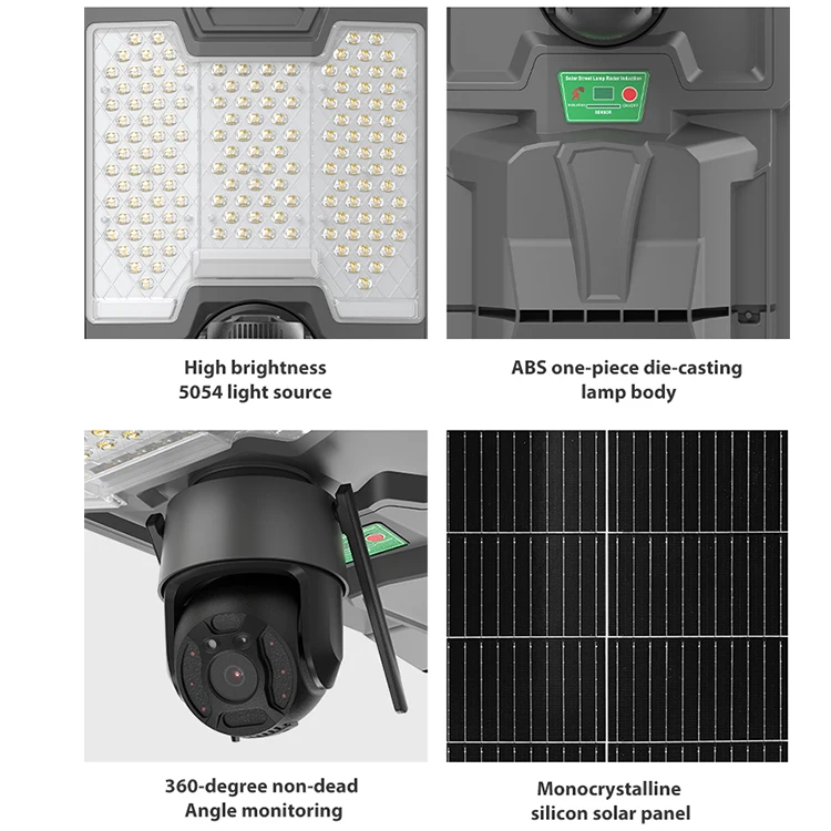 High Quality Energy Saving 300w 500w Street Light Wifi Camera Outdoor Smart Solar Power Streetlight