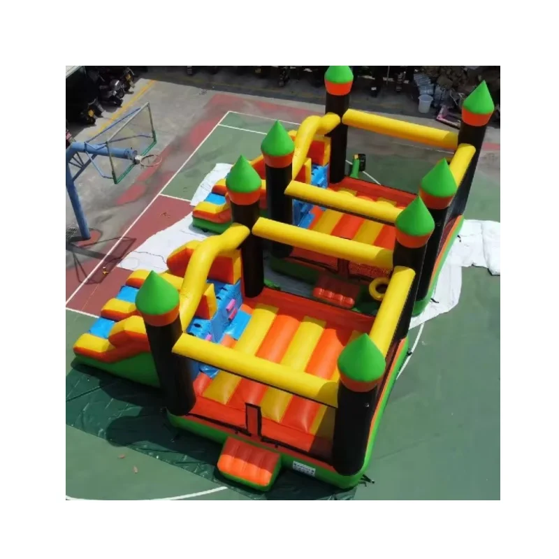Air castle outdoor large land trampoline jump barrier race parent-child activities fun props carnival