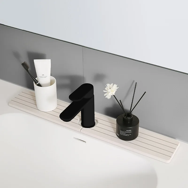 Kitchen Faucet Absorbent Mat Fast Drying Diatomaceous Earth Fast Drying Stone sink dish drying tray mat for Kitchen/Bathroom