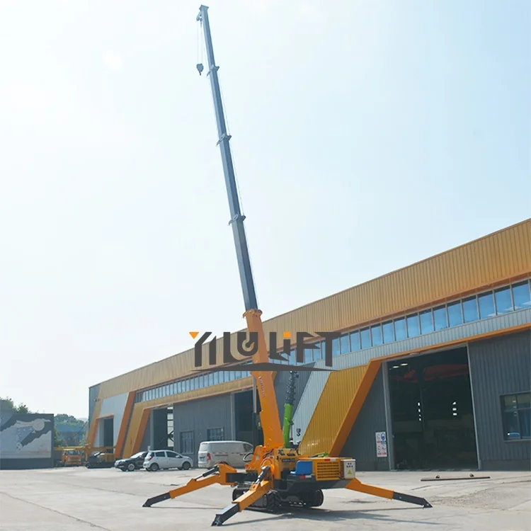 Small Hydraulic Spider Crane 1.2T to 14T Hydraulic Rotation Cranes Motor Driven by Spider Crane